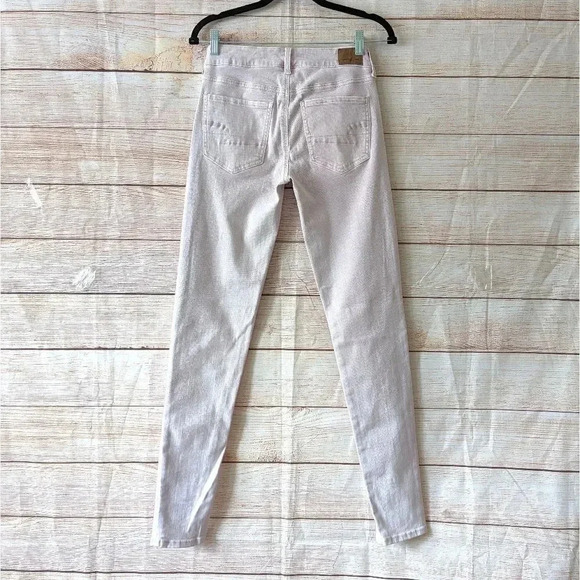 American Eagle Next Level Stretch Jegging Jeans Size 6L Light Pink Slim Leg - Picture 9 of 11